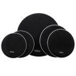 Set met 5 zwarte mesh heads in verschillende maten met wit 682Drums logo